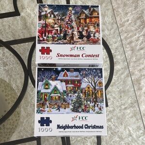 Snowman Contest and Neighborhood Christmas Puzzle Set - Multicolor
